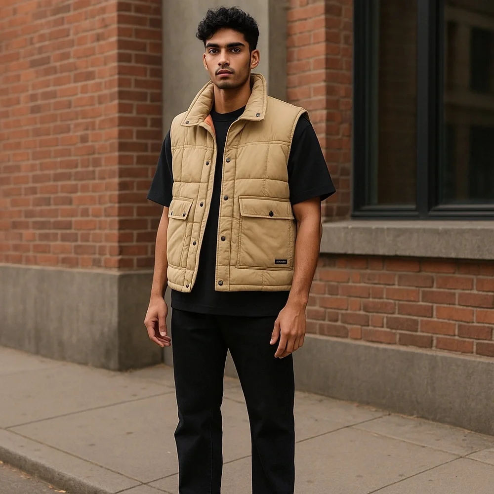 Vintage Aventura Down Feather Duck Reversible Puff Vest Men's Sz M
